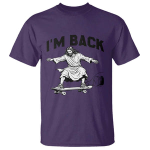Christian Easter T Shirt Funny Skateboard Jesus I am Back TS14 Purple Print Your Wear