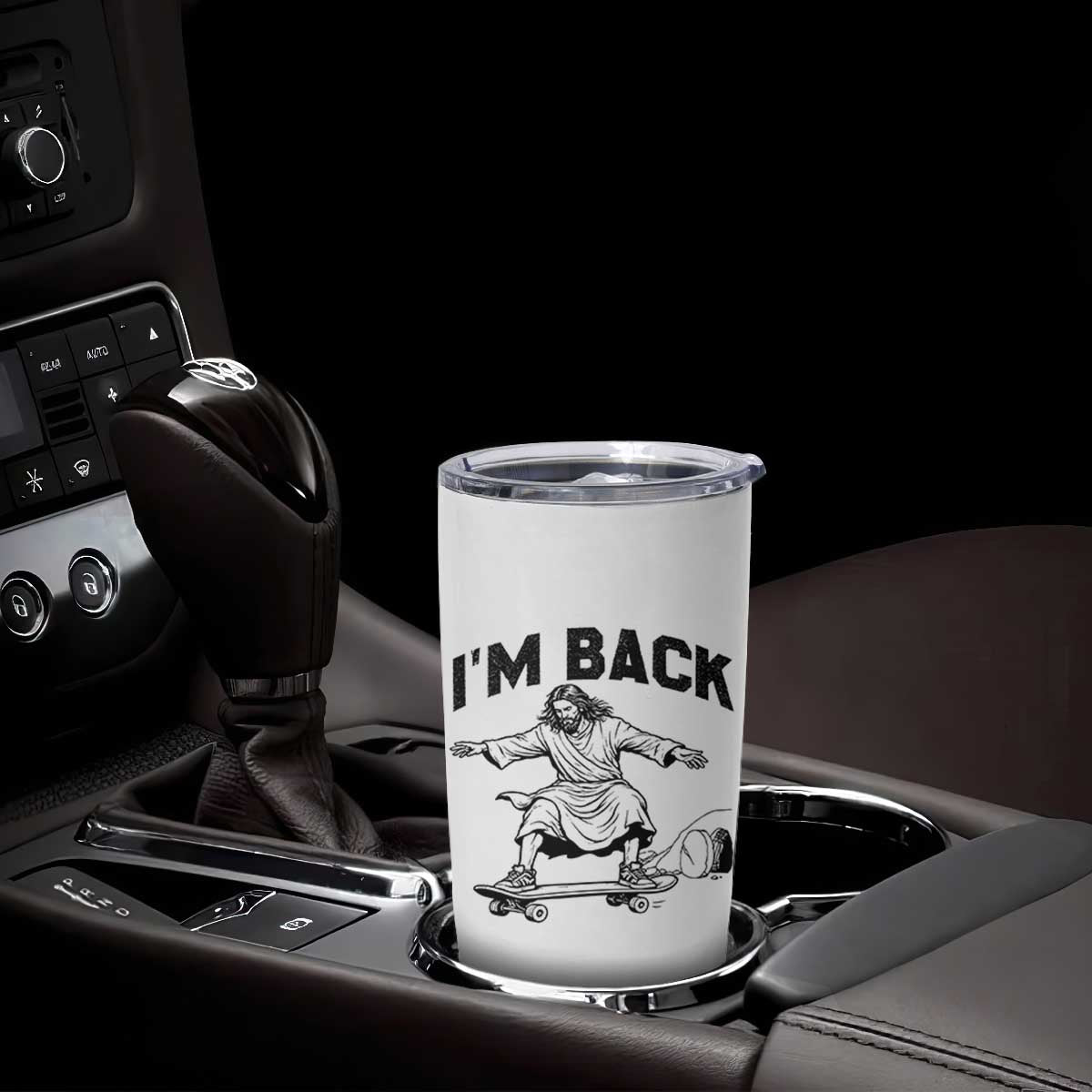 Christian Easter Tumbler Cup Funny Skateboard Jesus I am Back TS14 Print Your Wear