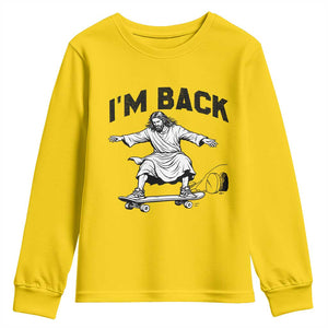 Christian Easter Youth Sweatshirt Funny Skateboard Jesus I am Back TS14 Daisy Print Your Wear