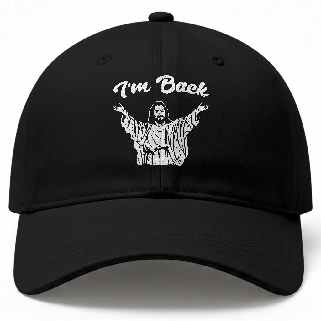 Funny Easter Jesus Meme Baseball Cap I'm Back TS14 Print Your Wear