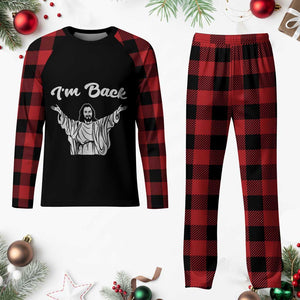 Funny Easter Jesus Meme Plaid Pajama Set I'm Back TS14 Buffalo Plaid Print Your Wear