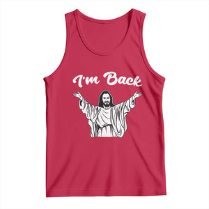 Funny Easter Jesus Meme Tank Top I'm Back TS14 Red Print Your Wear