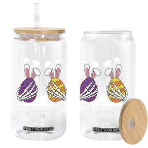 Stop Staring at My Easter Eggs Glass Can Funny Skeleton Bunny Easter TS14 Print Your Wear