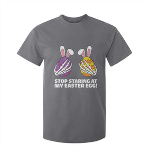Stop Staring at My Easter Eggs T Shirt For Kid Funny Skeleton Bunny Easter TS14 Charcoal Print Your Wear