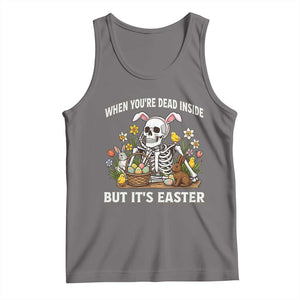 Funny Easter Skeleton Tank Top When You're Dead Inside But It's Easter TS14 Deep Heather Print Your Wear
