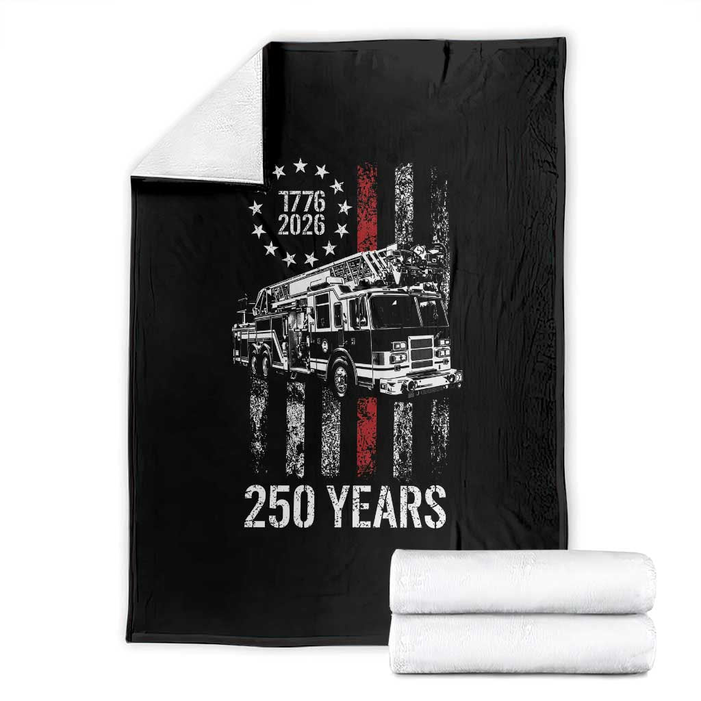Fireman 250 Years of America Throw Blanket Fireman American Flag Thin Red Line Firefighter TS14 Black Print Your Wear