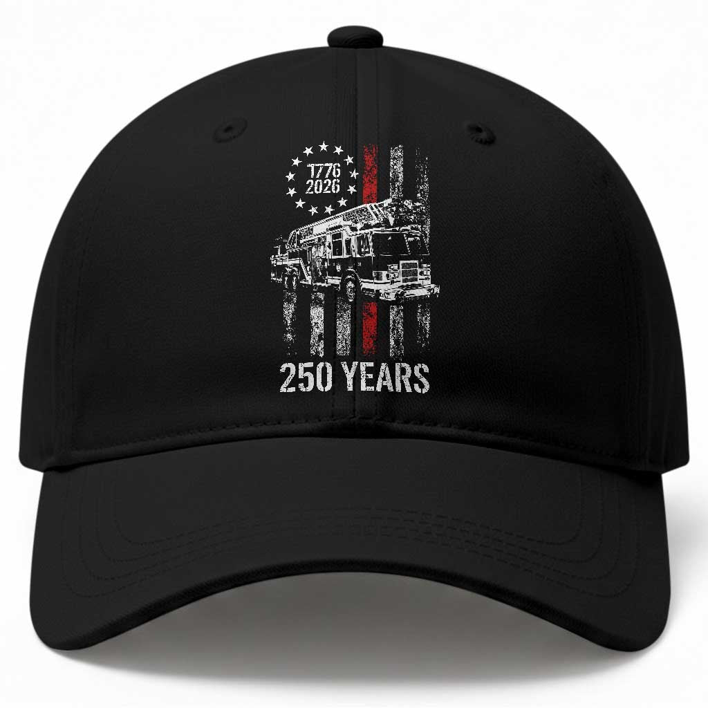 Fireman 250 Years of America Baseball Cap Fireman American Flag Thin Red Line Firefighter TS14 Print Your Wear