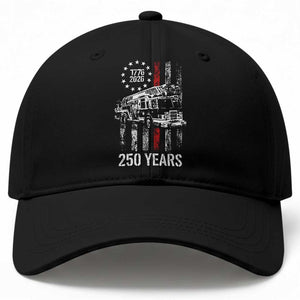 Fireman 250 Years of America Baseball Cap Fireman American Flag Thin Red Line Firefighter TS14 Print Your Wear
