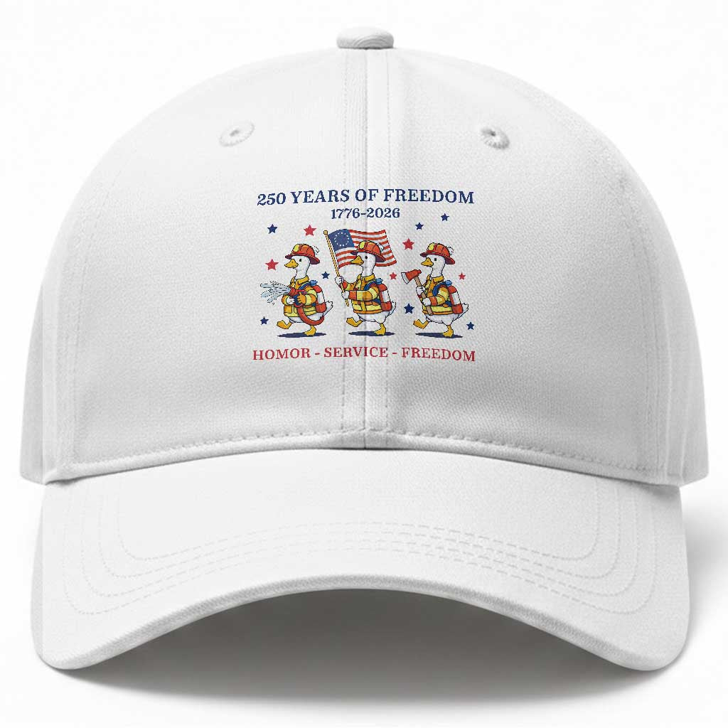 Fireman 250 Years of America Baseball Cap Silly Goose Firefighter Honor Service Freedom TS14 Print Your Wear
