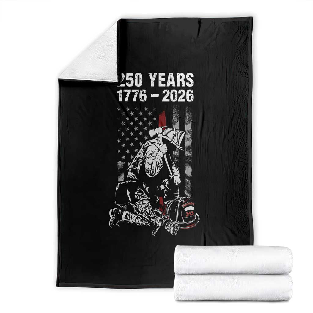 Fireman 250 Years of America Throw Blanket Firefighter Red US Patriotic 4th Of July TS14 Black Print Your Wear