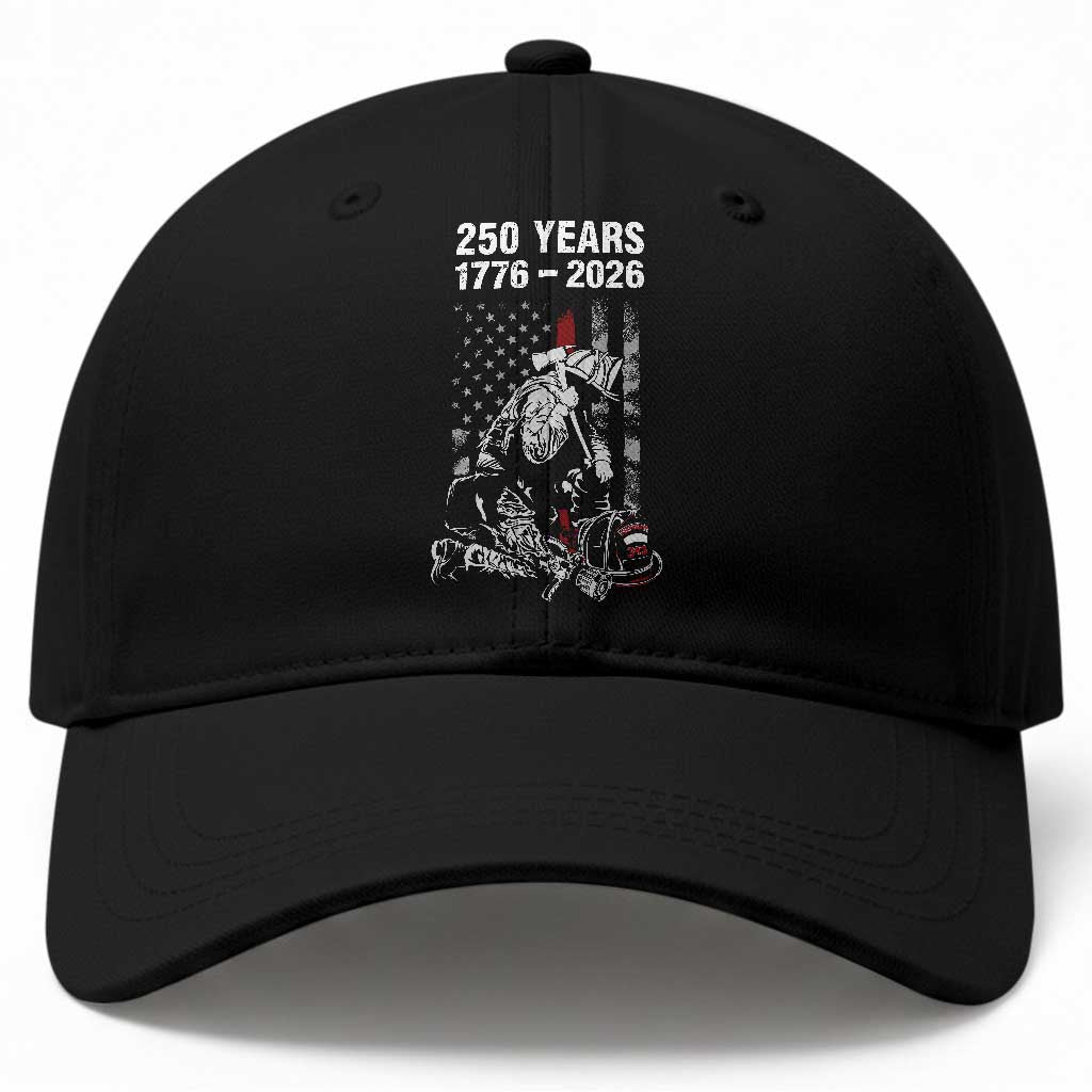 Fireman 250 Years of America Baseball Cap Firefighter Red US Patriotic 4th Of July TS14 Print Your Wear