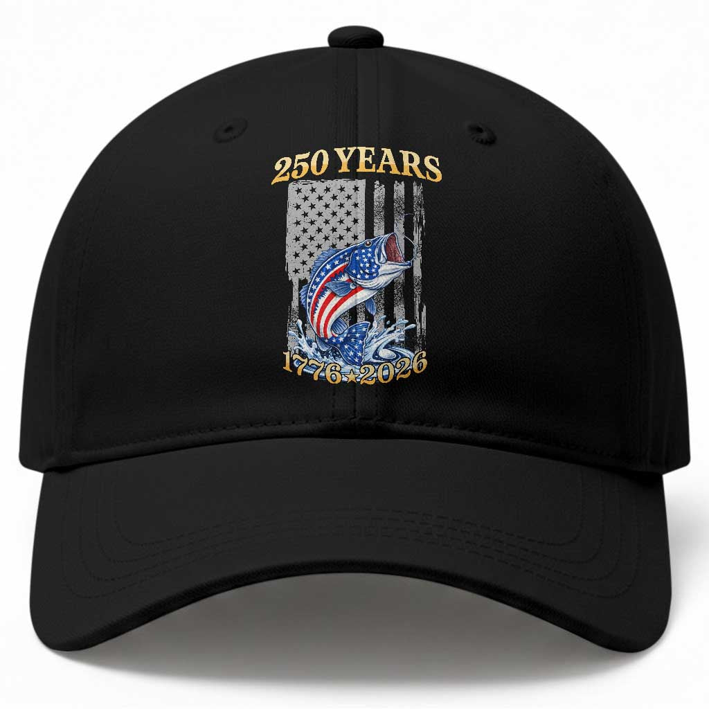 250th Anniversary USA Fishing Baseball Cap Patriotic Fisherman American Flag TS14 Print Your Wear