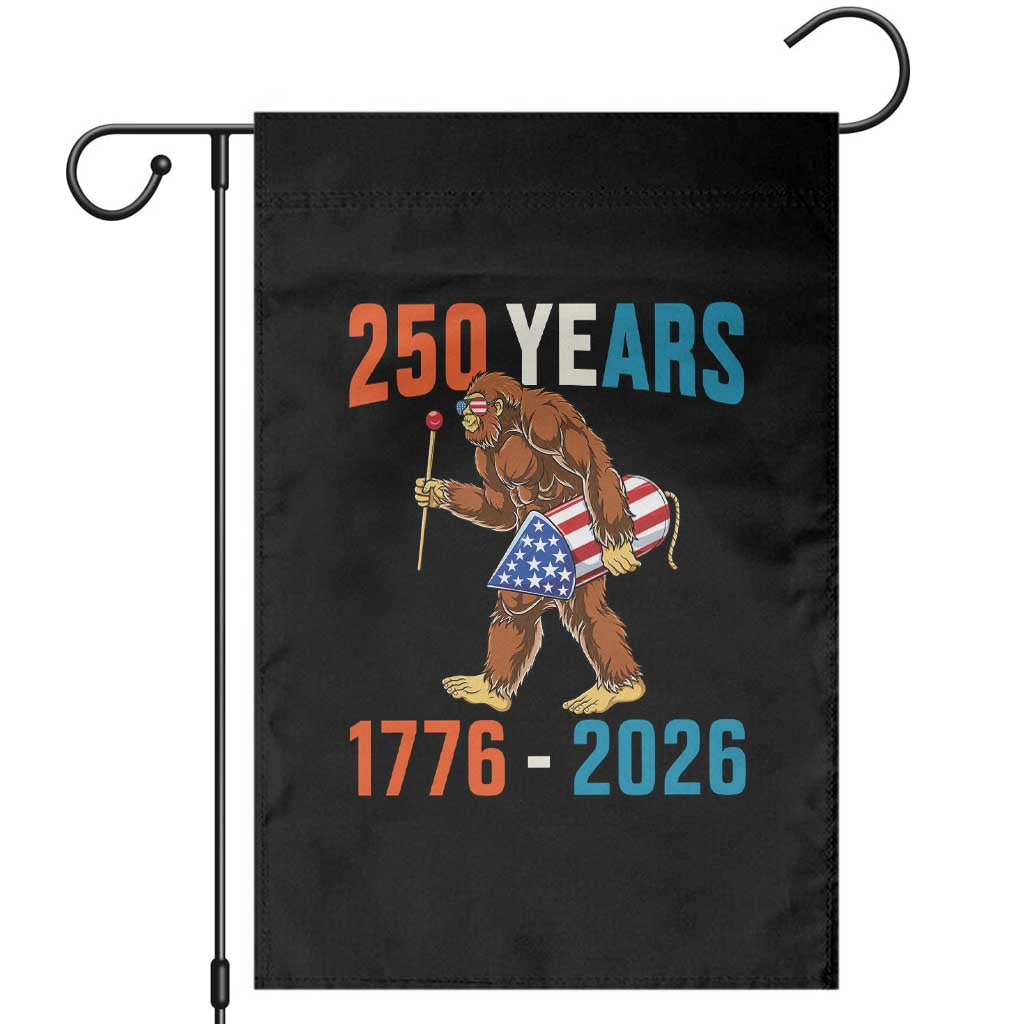 250th Anniversary USA Bigfoot Garden Flag Funny Sasquatch American Flag Fireworks Fourth of July TS14 Black Print Your Wear