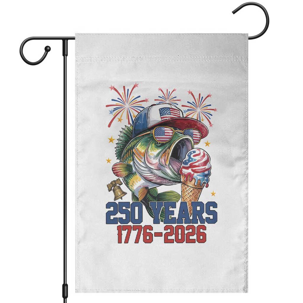 250th Anniversary USA Fishing Garden Flag Patriotic Bass Fish American Flag TS14 White Print Your Wear