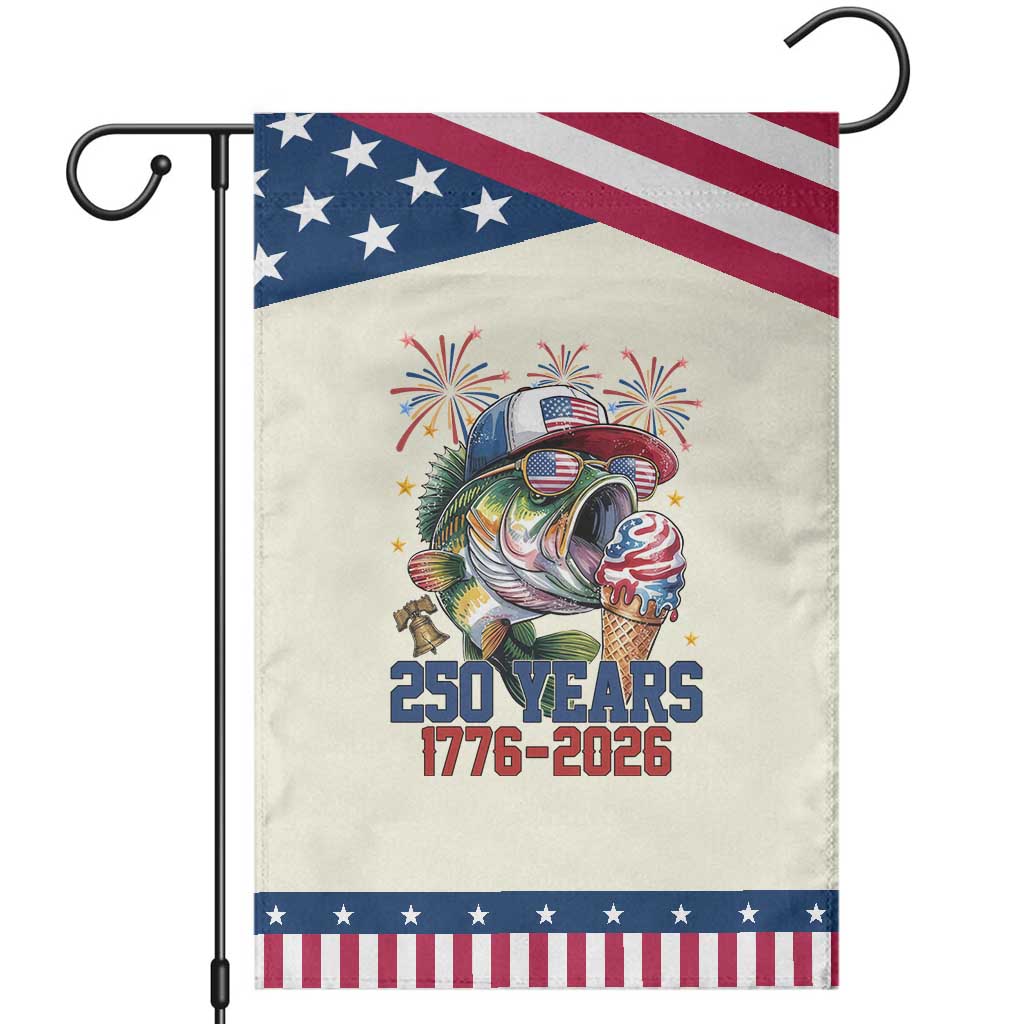 250th Anniversary USA Fishing Patriotic Garden Flag Patriotic Bass Fish American Flag TS14 Modern Beige Blue Print Your Wear