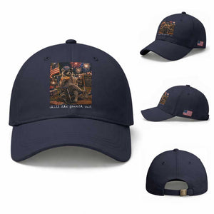 Funny Raccoon 4th of July Baseball Cap Chill The Fourth Out TS14 Baseball Cap Universal Fit Navy Print Your Wear