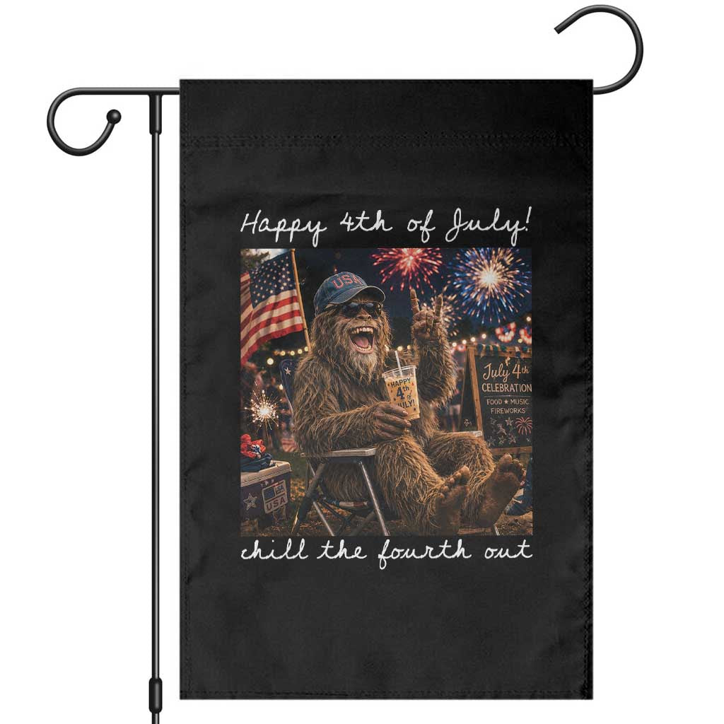 4th of July Bigfoot Garden Flag Patriotic Sasquatch American Flag Party Festival TS14 Black Print Your Wear