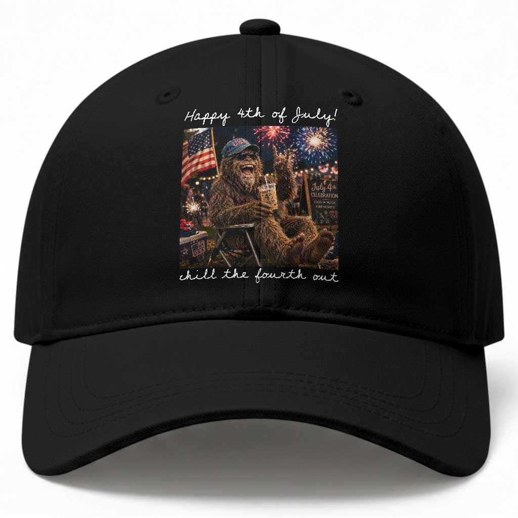 4th of July Bigfoot Baseball Cap Patriotic Sasquatch American Flag Party Festival TS14 Print Your Wear