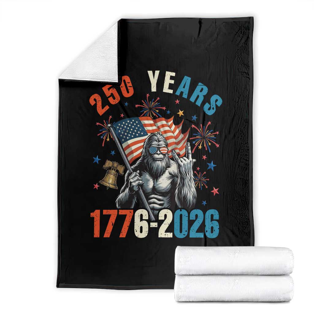 250th Anniversary USA Throw Blanket Bigfoot American Flag Patriotic 4th of July TS14 Black Print Your Wear