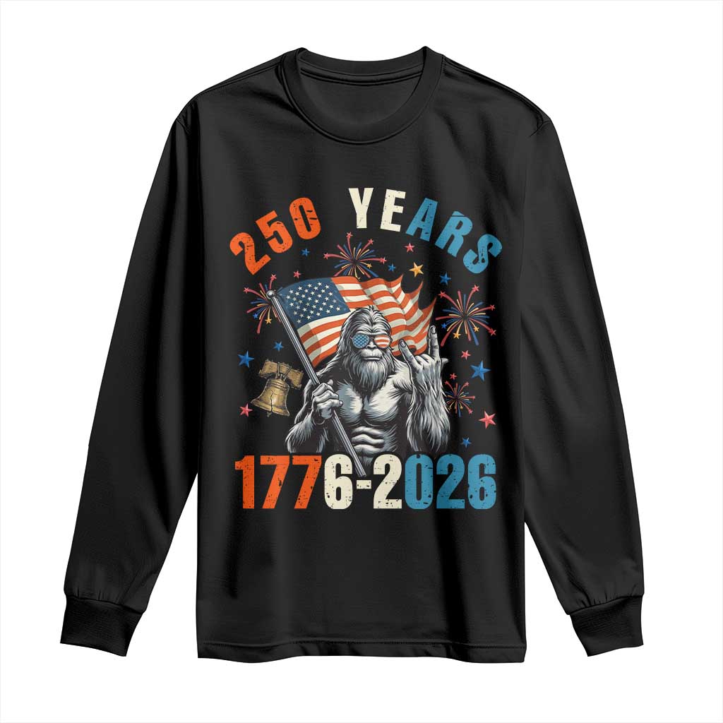 250th Anniversary USA Long Sleeve Shirt Bigfoot American Flag Patriotic 4th of July TS14 Black Print Your Wear