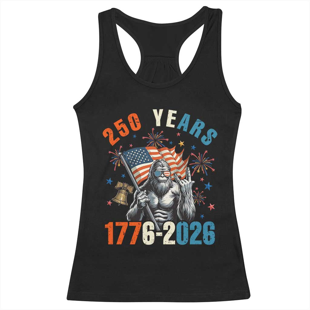 250th Anniversary USA Racerback Tank Top Bigfoot American Flag Patriotic 4th of July TS14 Black Print Your Wear