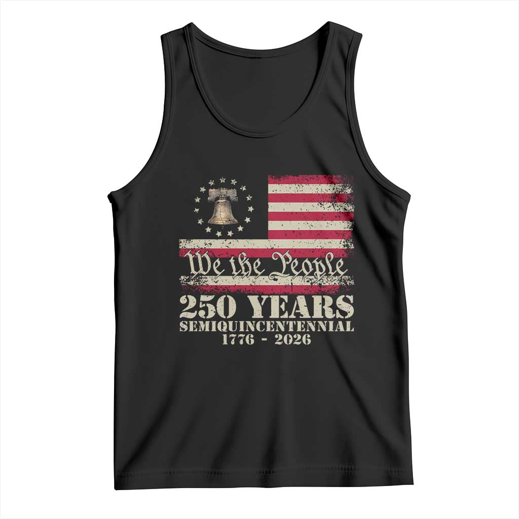 250th Anniversary USA Tank Top Patriotic Liberty Bell 1776 2026 Independence Day TS14 Black Print Your Wear
