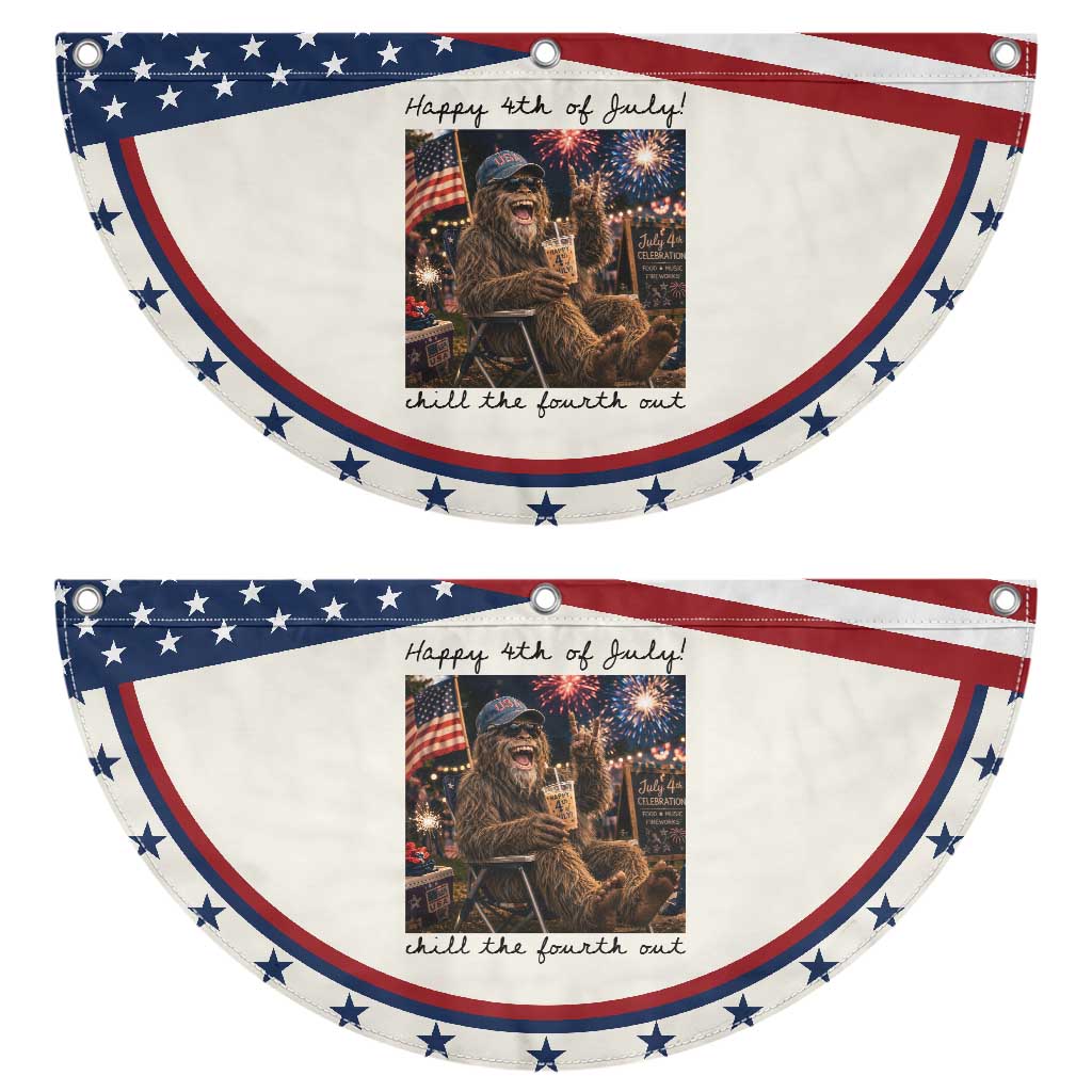 Funny Bigfoot 4th of July Patriotic Fan Flag Sasquatch American Flag Party Festival TS14 2pcs pack Classic Beige Print Your Wear