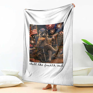 4th of July Raccoon Throw Blanket Chill The Fourth Out TS14 Print Your Wear