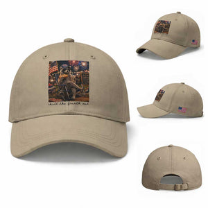4th of July Raccoon Baseball Cap Chill The Fourth Out TS14 Baseball Cap Universal Fit Khaki Print Your Wear
