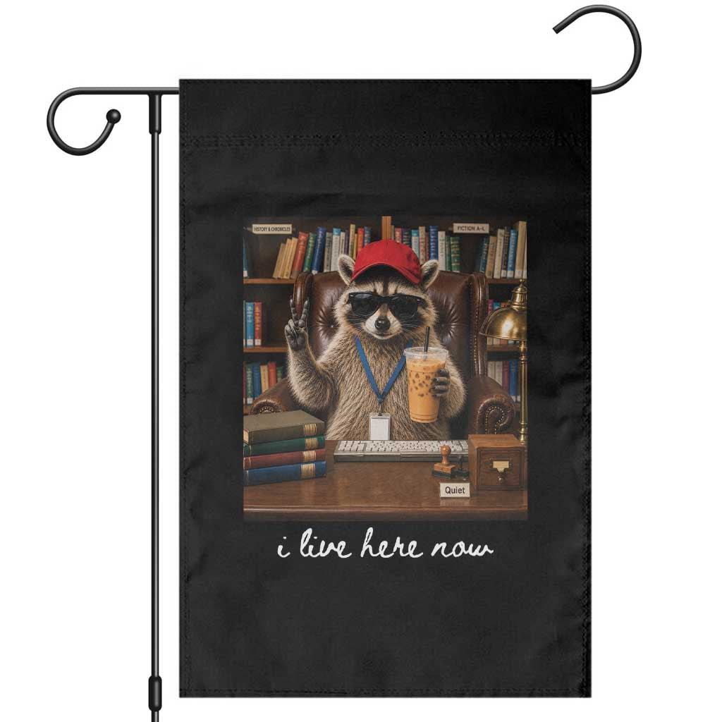 School Librarian Garden Flag I Live Here Now Back to School TS14 Black Print Your Wear