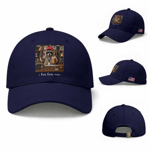 School Librarian Baseball Cap I Live Here Now Back to School TS14 Baseball Cap Universal Fit Dark Blue Print Your Wear