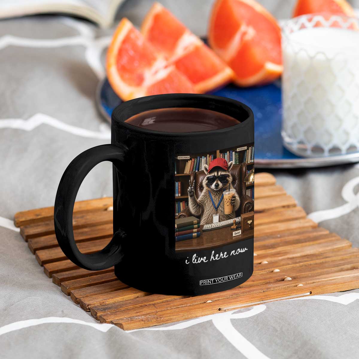 School Librarian Coffee Mug I Live Here Now Back to School TS14 Print Your Wear
