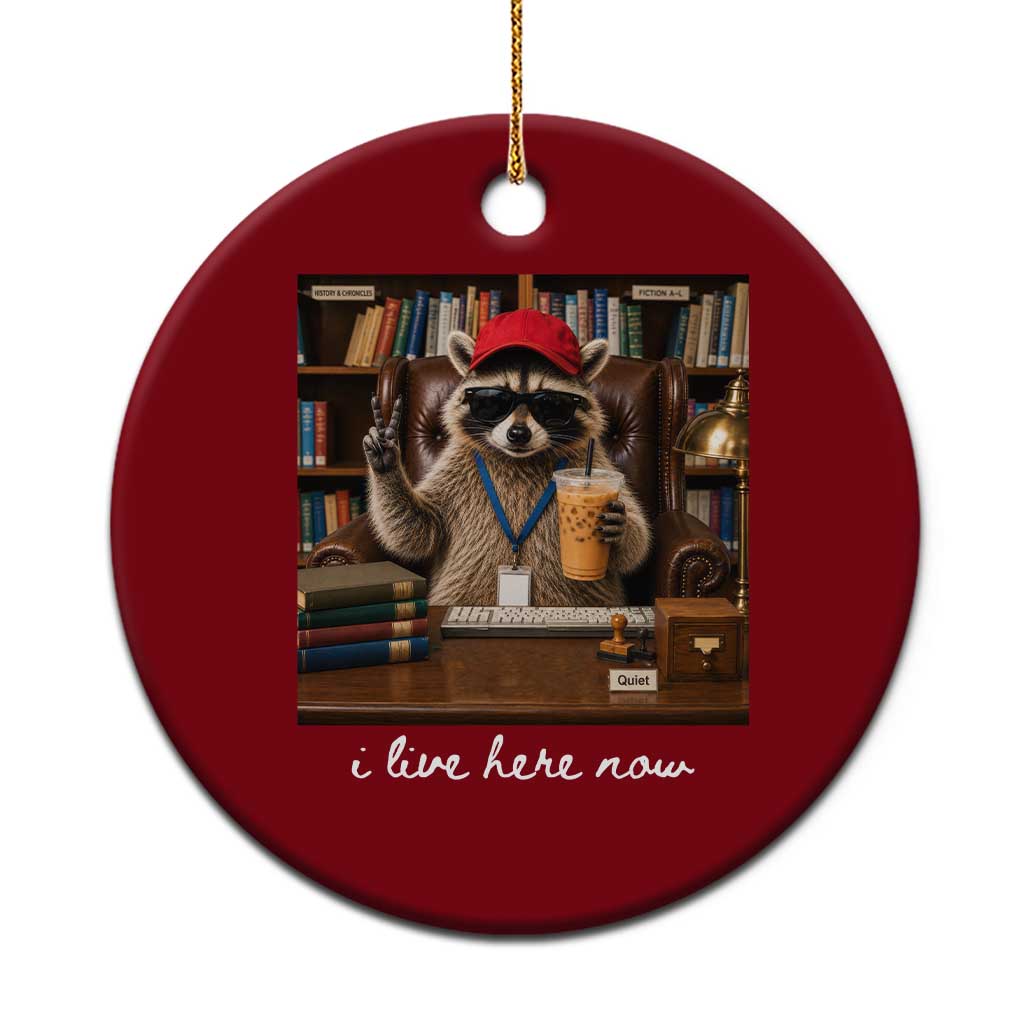 School Librarian Ceramic Ornament I Live Here Now Back to School TS14 1pc Red Print Your Wear
