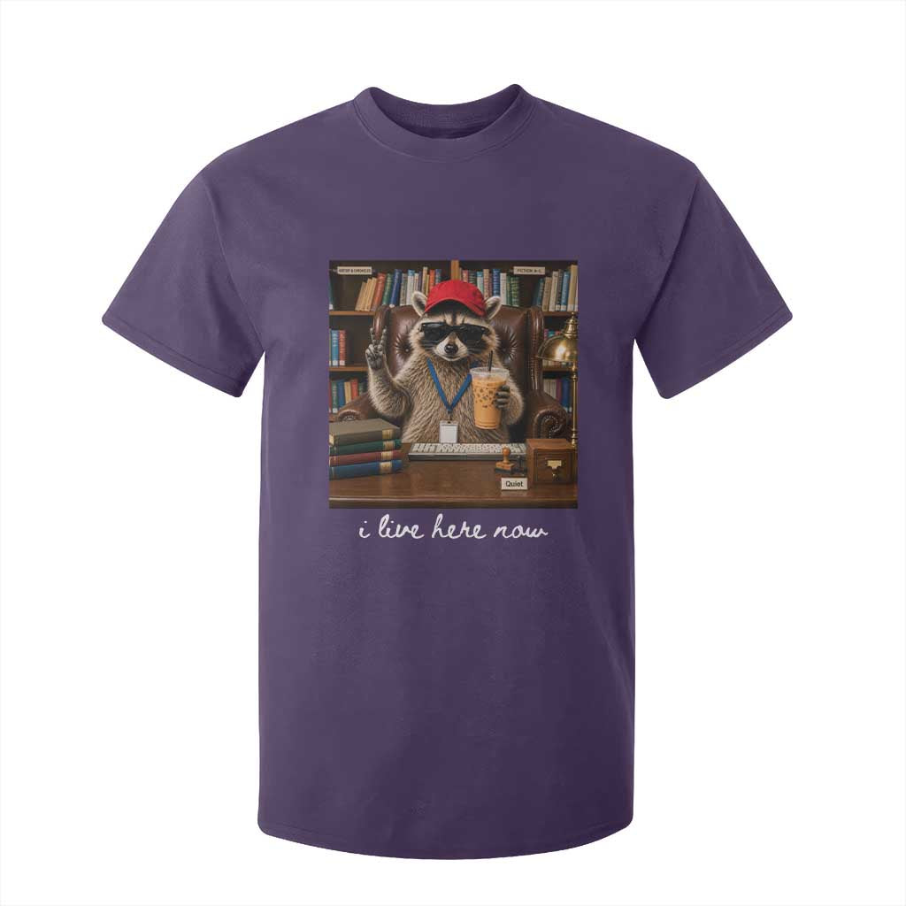 School Librarian T Shirt For Kid I Live Here Now Back to School TS14 Purple Print Your Wear