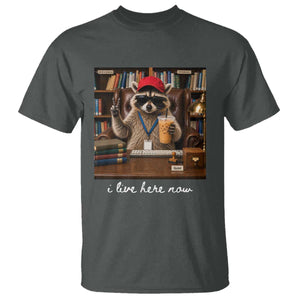 School Librarian T Shirt I Live Here Now Back to School TS14 Dark Heather Print Your Wear