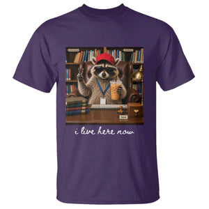 School Librarian T Shirt I Live Here Now Back to School TS14 Purple Print Your Wear