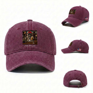 School Librarian Washed Cotton Baseball Cap I Live Here Now Back to School TS14 Washed Cap Universal Fit Burgundy Print Your Wear