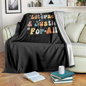 Literacy Justice for All Stop Book Banning Protect Librarian Throw Blanket TS14 Print Your Wear