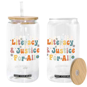 Literacy Justice for All Stop Book Banning Protect Librarian Glass Can TS14 Print Your Wear
