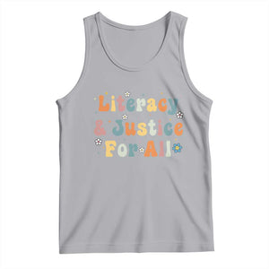 Literacy Justice for All Stop Book Banning Protect Librarian Tank Top TS14 Athletic Heather Print Your Wear