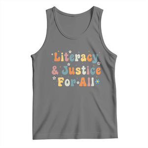 Literacy Justice for All Stop Book Banning Protect Librarian Tank Top TS14 Black Heather Print Your Wear