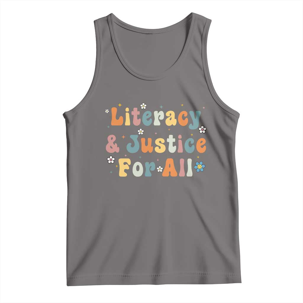 Literacy Justice for All Stop Book Banning Protect Librarian Tank Top TS14 Deep Heather Print Your Wear