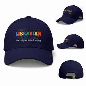 The Original Search Engine Baseball Cap School Librarian Library Books TS14 Baseball Cap Universal Fit Dark Blue Print Your Wear