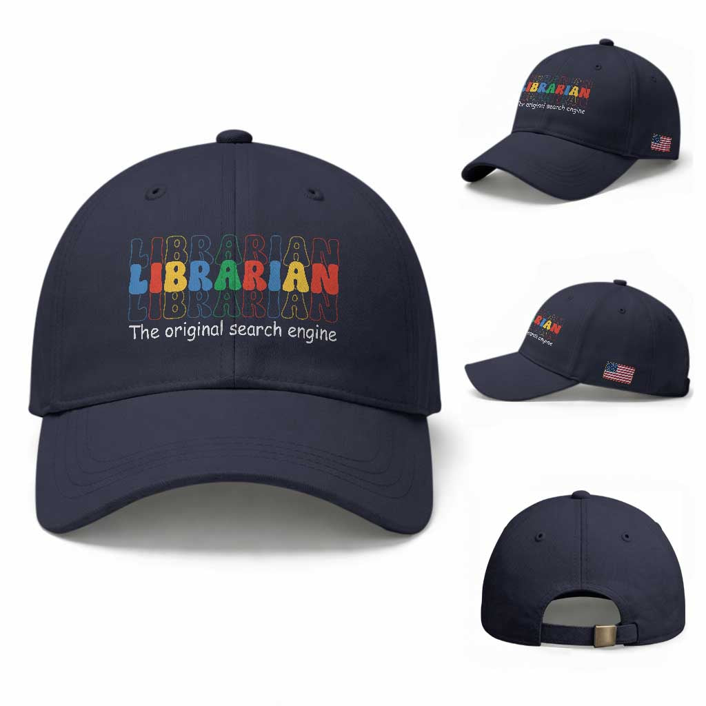The Original Search Engine Baseball Cap School Librarian Library Books TS14 Baseball Cap Universal Fit Navy Print Your Wear