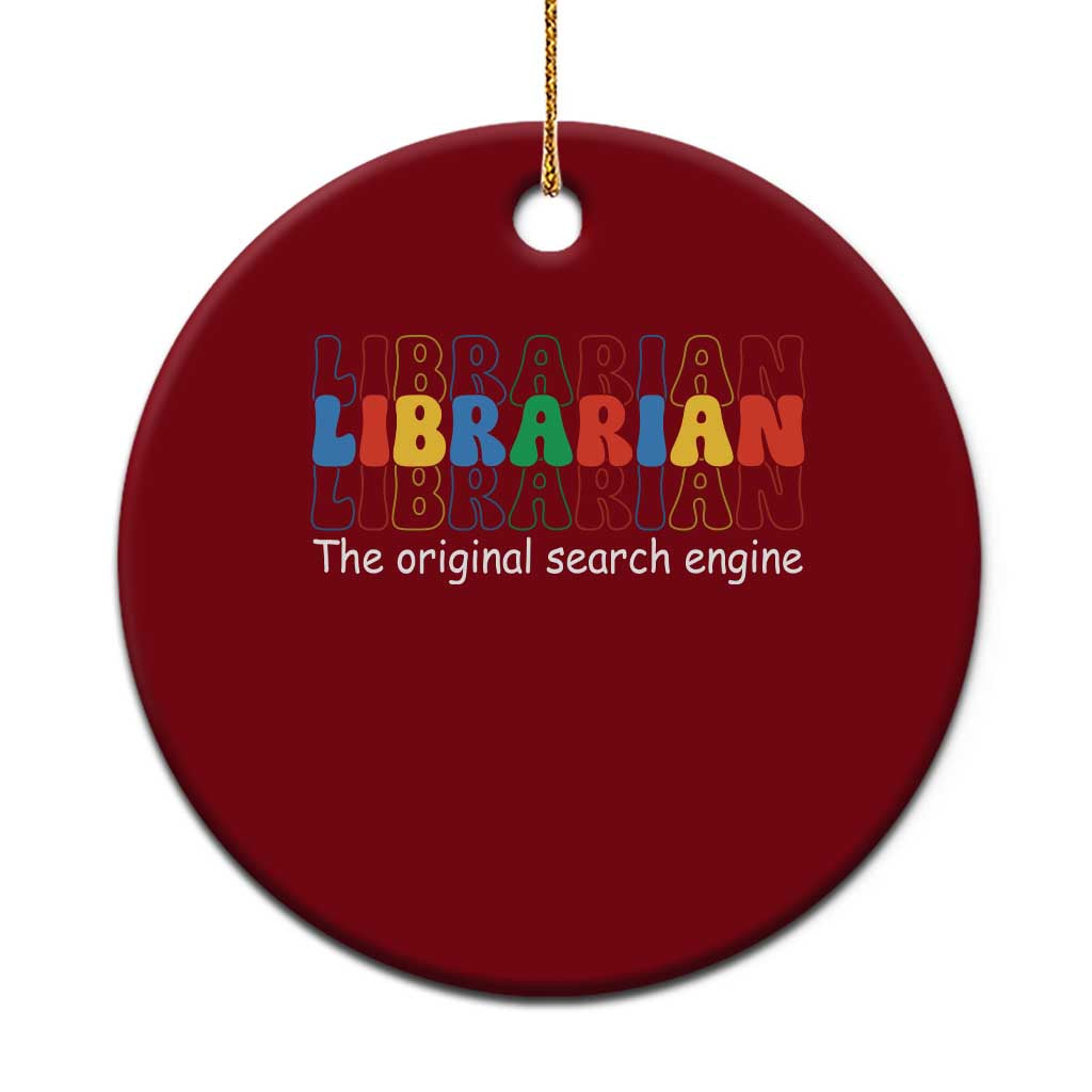 The Original Search Engine Ceramic Ornament School Librarian Library Books TS14 1pc Red Print Your Wear