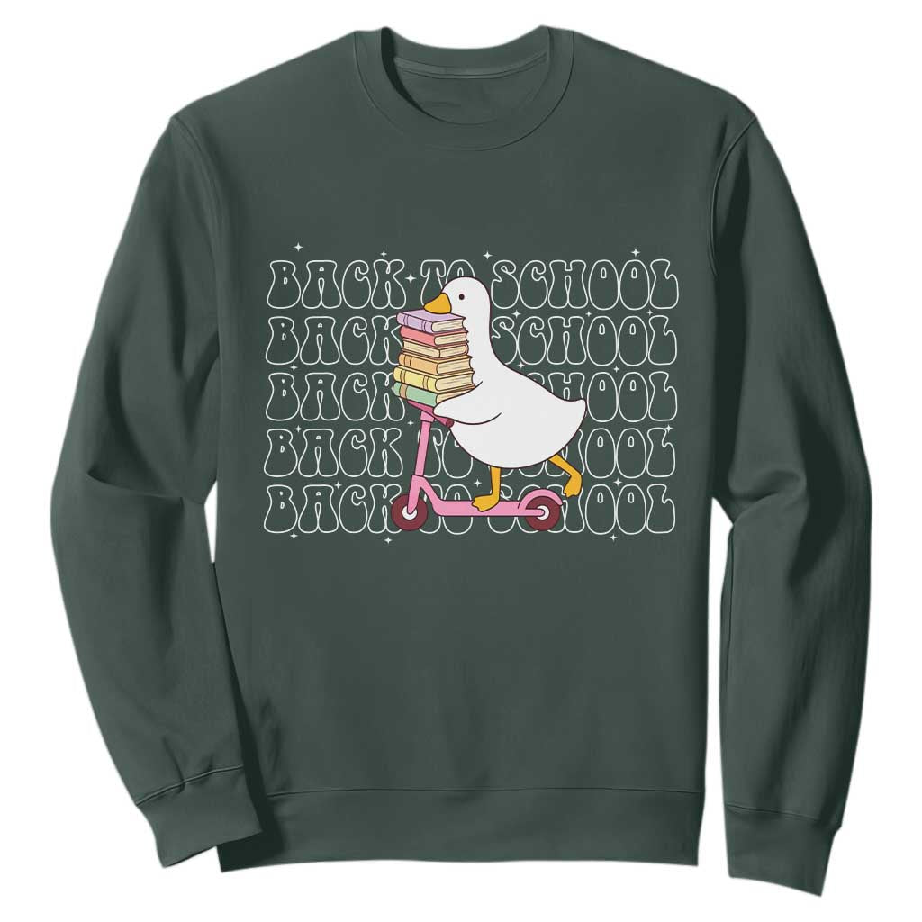 School Bus Driver Welcome Back to School Sweatshirt TS14 Dark Forest Green Print Your Wear
