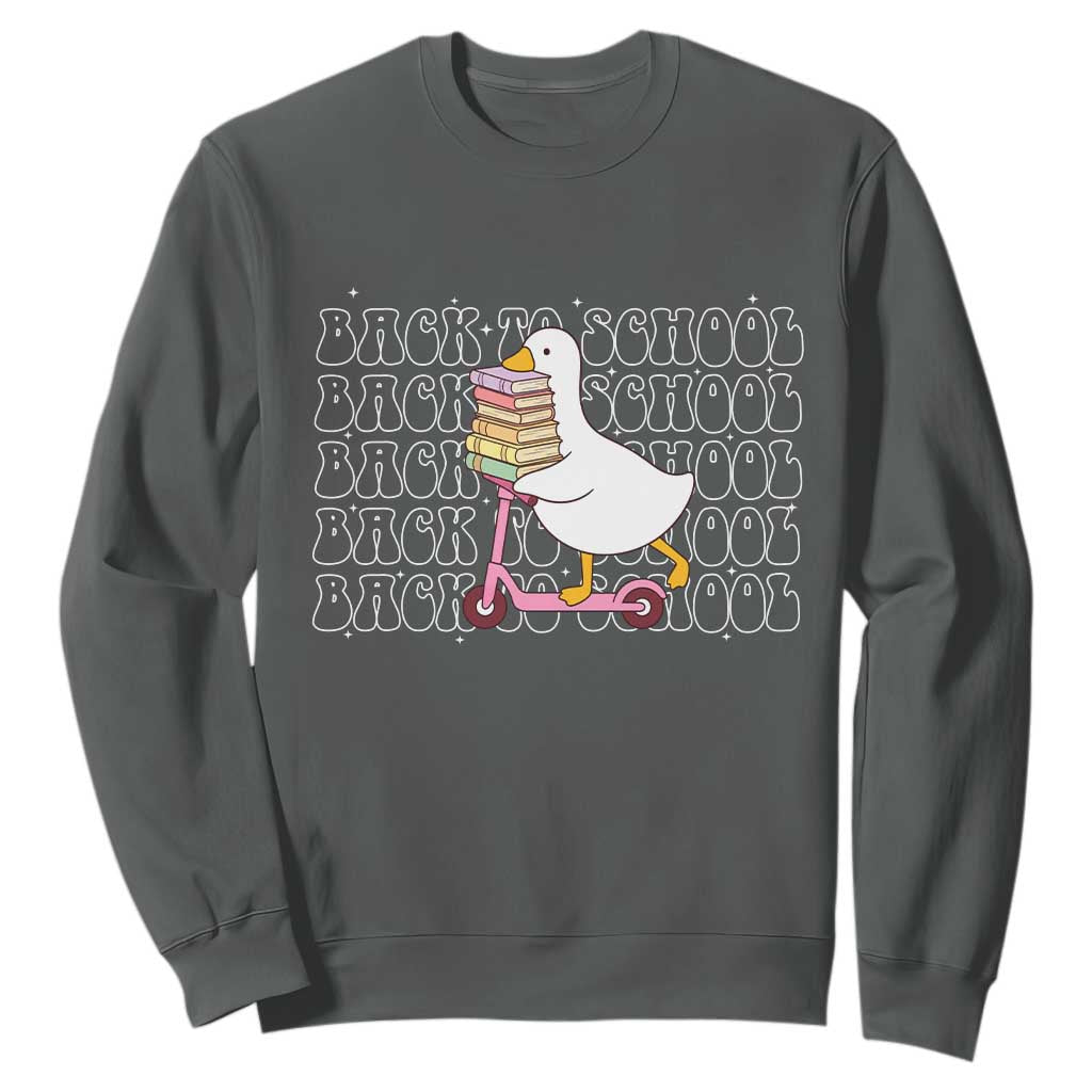 School Bus Driver Welcome Back to School Sweatshirt TS14 Dark Heather Print Your Wear