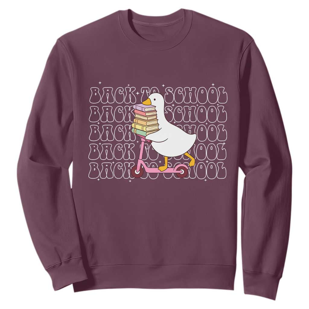 School Bus Driver Welcome Back to School Sweatshirt TS14 Maroon Print Your Wear