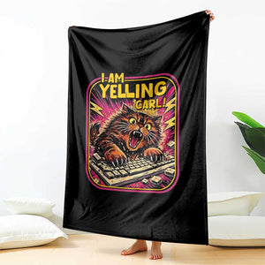 Funny I Am Yelling Carl Throw Blanket Screaming Donut Cat Meme TS14 Print Your Wear