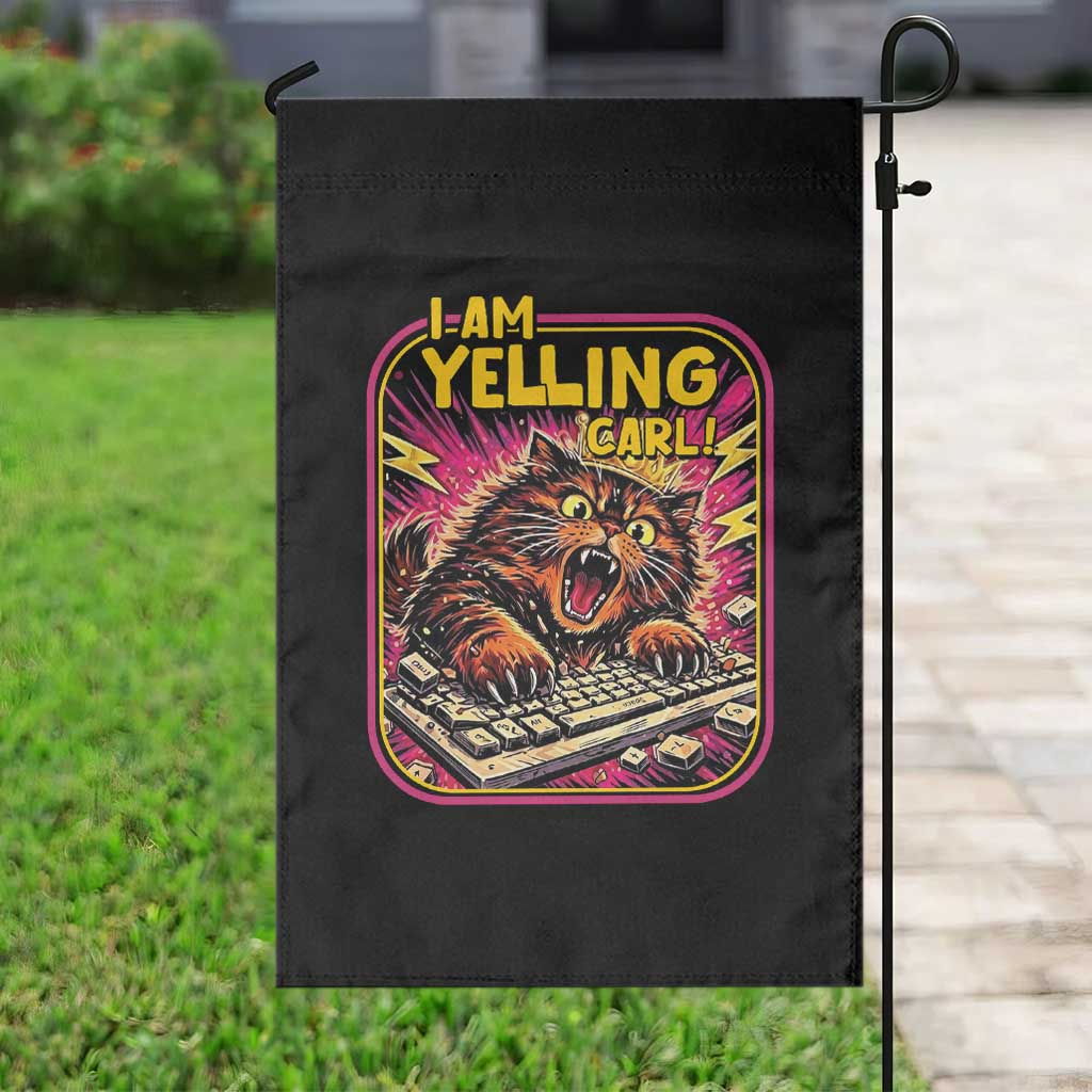 Funny I Am Yelling Carl Garden Flag Screaming Donut Cat Meme TS14 Print Your Wear